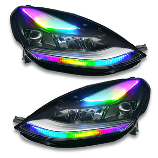 ORACLE Lighting Dynamic ColorSHIFT® Headlight DRL Upgrade Kit: Tesla Model 3 (2017-2023)