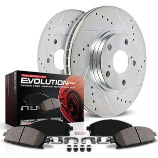 PowerStop Z23 Evolution Carbon-Fiber Ceramic Drilled & Slotted Brake Kit (REAR): Tesla Model 3 (17-21) / Model Y (20-24) w/ Hardware