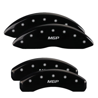 MGP Engraved Black Powder Coat 4 Caliper Covers (FRONT AND REAR): Tesla Model S 2017-2018