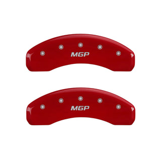 MGP Engraved Red Powder Coat 4 Caliper Covers (FRONT AND REAR): Tesla Model S (2017-2018)