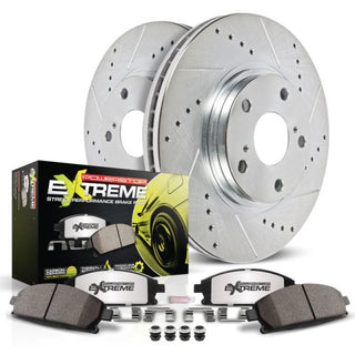 PowerStop Z26 Street Warrior Drilled & Slotted Brake Kit (FRONT): Fits Most Tesla Model S / X Models (2012-2021) w/ Hardware