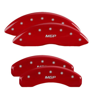 MGP Engraved Red Powder Coat Aluminum 4 Caliper Covers (FRONT AND REAR): Fits Most Tesla Model S Models (2012-2017)