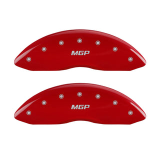 MGP Engraved Red Powder Coat 4 Caliper Covers (FRONT AND REAR): Tesla Model S (2017-2018)