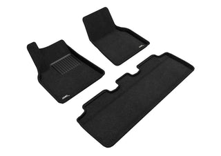 3D MAXpider Elegant Floor Mat Set (1st and 2nd Row): Tesla Model Y (2021-2024) - Black