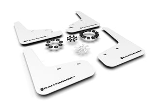 Rally Armor UR Premium Urethane Mud Flap w/ Black Logo: Tesla Model Y (2020-2024) - Juniper White