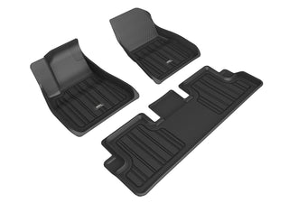 3D MAXpider Elitect Floor Mats (FRONT AND REAR): Tesla Model 3 (2017-2023) - Black