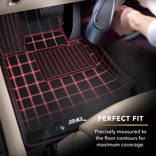 3D MAXpider Kagu All-Weather Floormats: Tesla Model X 2015-2021 Non-Folding 7 Seater - Black