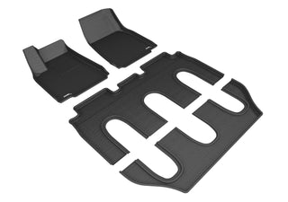 3D MAXpider Kagu All-Weather Floormats: Tesla Model X 2015-2021 Non-Folding 7 Seater - Black