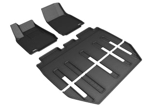 3D MAXpider Kagu All-Weather Floormats: Tesla Model X Folding 7 Seater (2015-2026) - Black