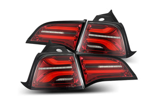 AlphaRex PRO-Series LED Sequential Tail Lights Red Smoke: Tesla Model 3 / Model Y (2017-2025)
