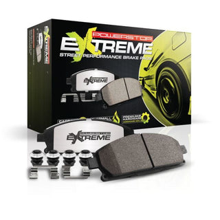 PowerStop Z26 Extreme Street Ceramic Brake Pads w/ Hardware (FRONT): Cadillac CTS (2014-19) / Tesla Model S / Model X (2012-21)
