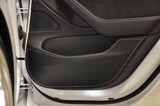 Revel Kick Panel Cover (White Stitch): Tesla Model 3 (2016-26) - 4 Pieces