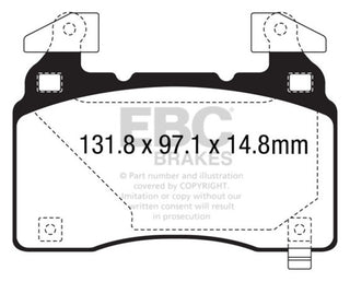 EBC Ultimax2 Front Brake Pads: Tesla Model S (2012-2018) / Model X (2016-2022)