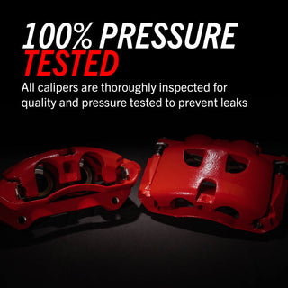 PowerStop High-Temp Red Powder Coated Rear Calipers (PAIR): Chevrolet Camaro (2010-15) / Tesla Model S (2012-16)
