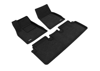 3D MAXpider Elegant Floor Liners 3 Pc (FRONT AND REAR): Tesla Model S (2012-2014, 2017-2026) - Black
