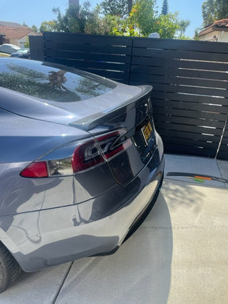 MXP Carbon Fiber Rear Spoiler: Tesla Model S (2012+) - Wet / Dry / Forged Carbon Finish